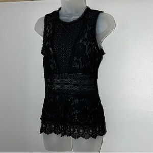 Knox Rose Black Lace Sleeveless Blouse